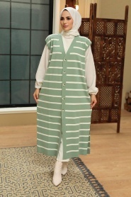 Mint Hijab Knitwear Vest 3396MINT - Thumbnail