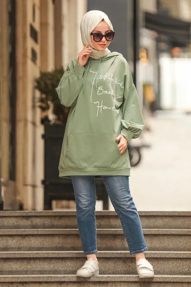 Mint Hijab Sweatshirt & Tunic 40390MINT - 1