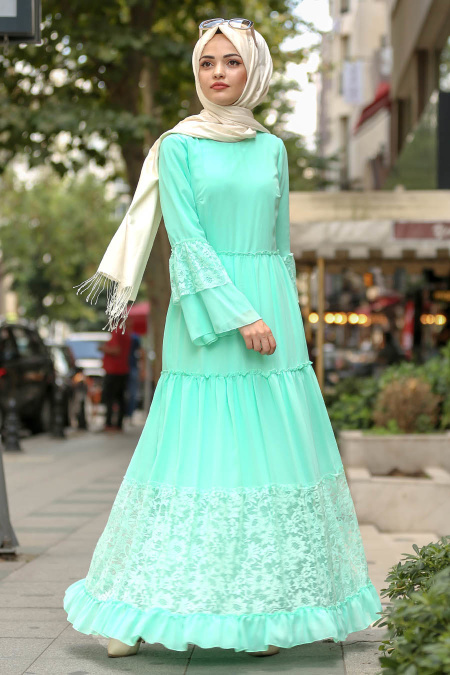 Mint Hijab Dress 100415MINT
