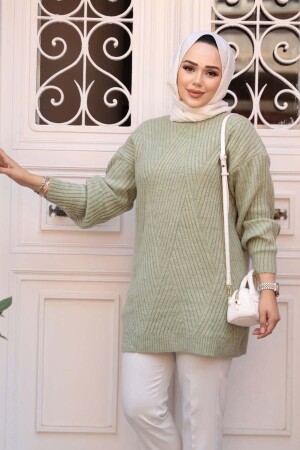 Mint Tesettür Triko Kazak Tunik 7852MINT - 2