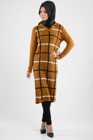 MLS - Yellowish Brown Hijab Tunic 3326TB - Thumbnail