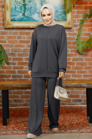 Modal Füme Tesettür İkili Takım 30172FU - 1