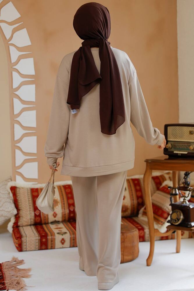 Modal Kumaş Vizon Tesettür İkili Takım 30187V - 5
