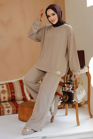 Modal Kumaş Vizon Tesettür İkili Takım 30187V - 1