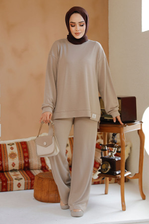 Modal Kumaş Vizon Tesettür İkili Takım 30187V - 3