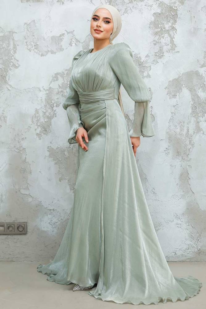 Modest Almond Green Bridesmaid Dress 4986CY - 3