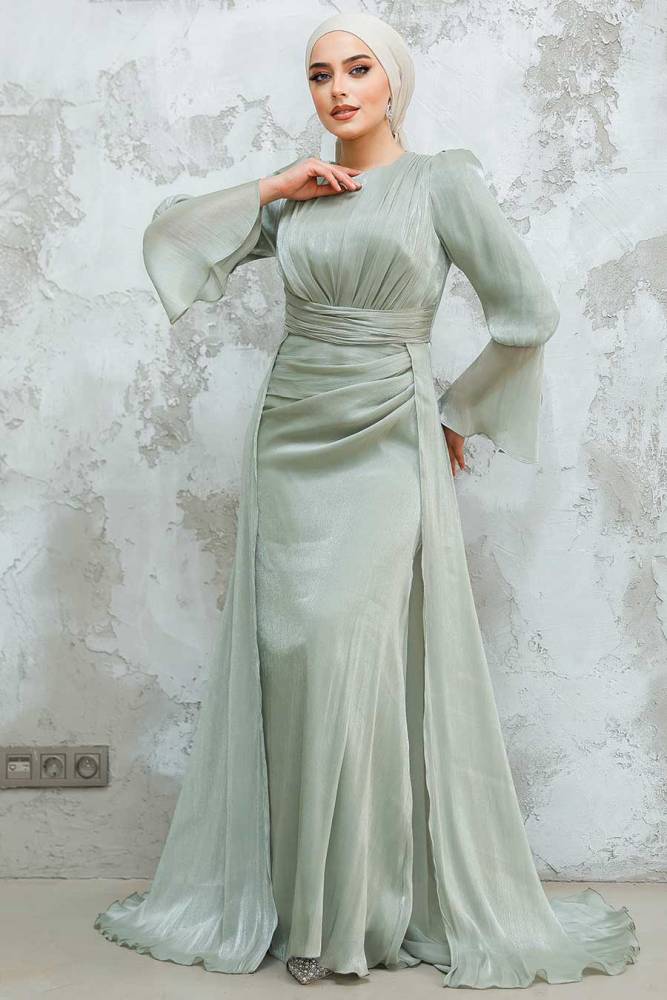 Modest Almond Green Bridesmaid Dress 4986CY - 2