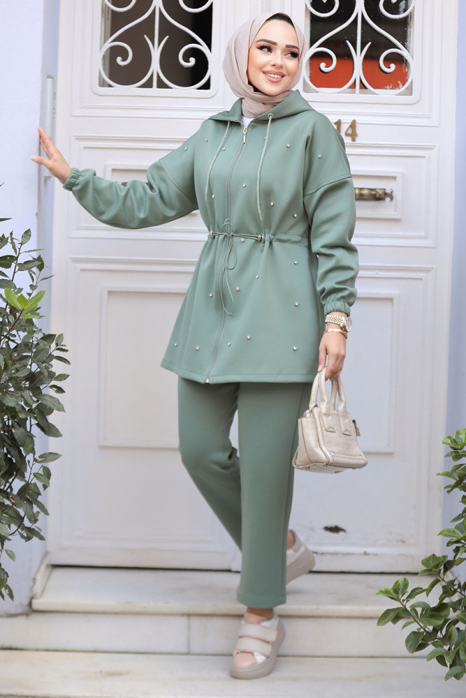 Modest Almond Green Dual Suit 12271CY - 2