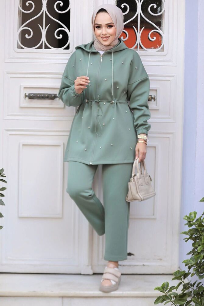 Modest Almond Green Dual Suit 12271CY - 1