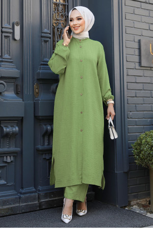 Modest Almond Green Dual Suit 19017CY - 1