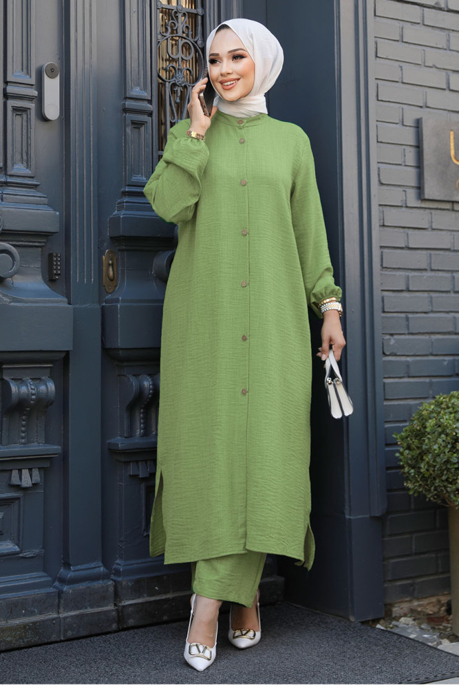 Modest Almond Green Dual Suit 19017CY - 1