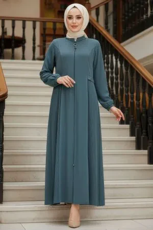 Modest Almond Green Dubai Abaya 45289CY 