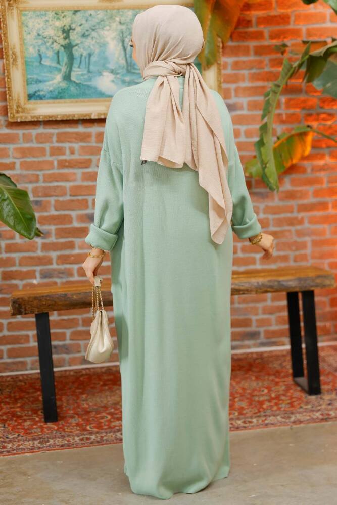 Modest Almond Green Knitwear Dual Suit 50049CY - 3