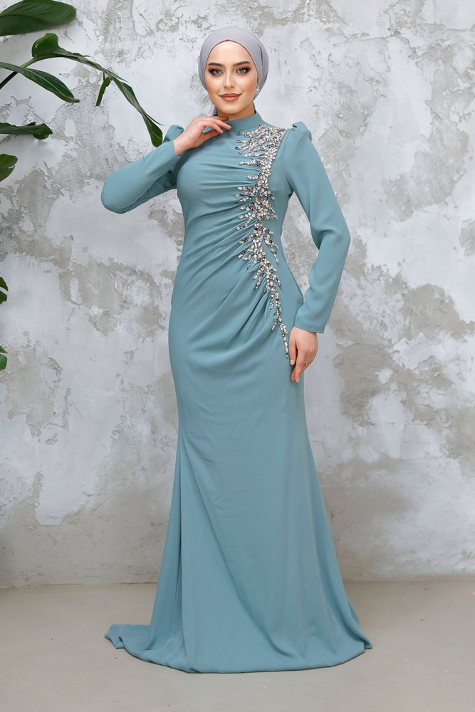 Modest Almond Green Prom Dress 4964CY - 2