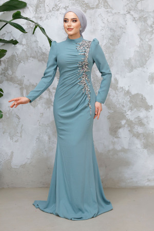 Modest Almond Green Prom Dress 4964CY - 1