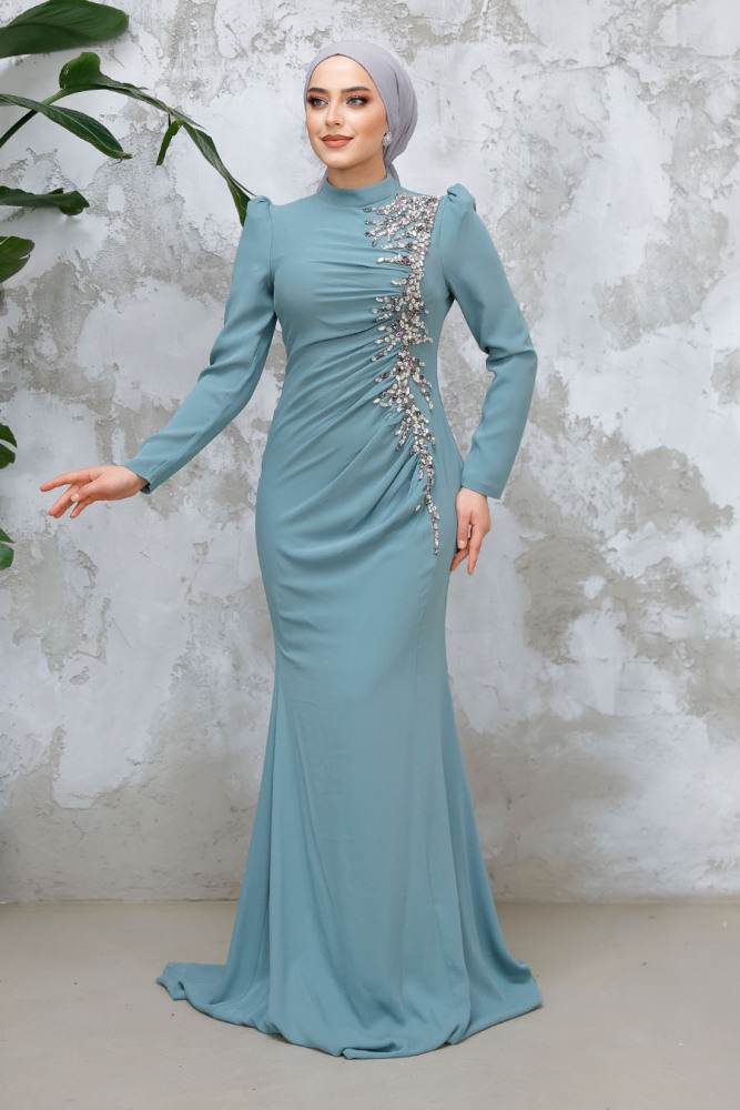 Modest Almond Green Prom Dress 4964CY - 1