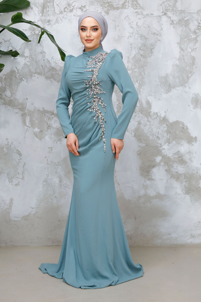 Modest Almond Green Prom Dress 4964CY - 3
