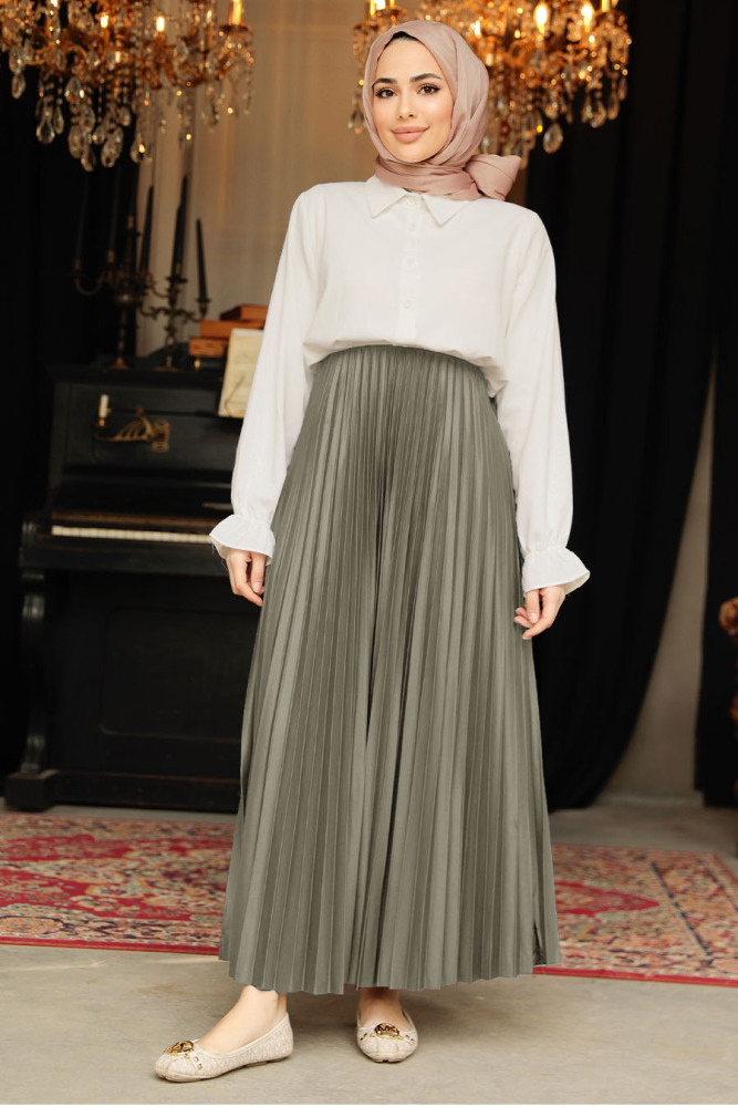 Modest Almond Green Skirt 9207CY - 1