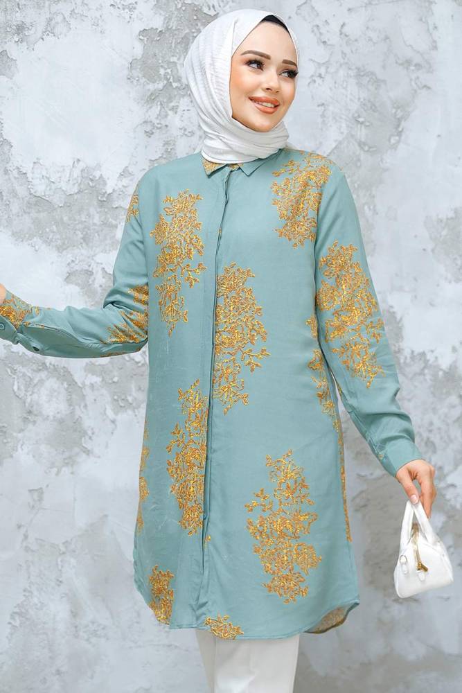 Modest Almond Green Tunic 11720CY - 1