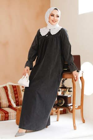 Modest Antrasit Denim Dress 19120ANT - 1
