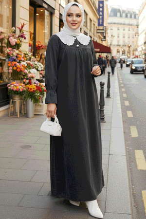 Modest Antrasit Denim Dress 19120ANT - 1