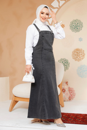 Modest Antrasit Denim Dress 19131ANT - 1