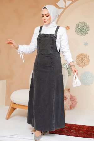 Modest Antrasit Denim Dress 19131ANT - 2