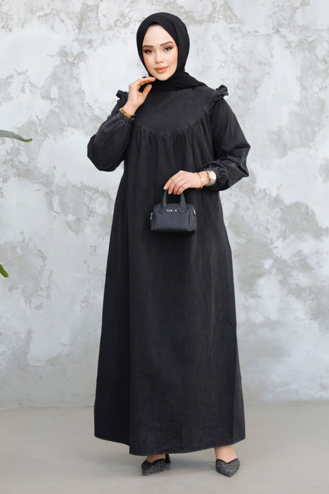 Modest Antrasit Denim Dress 19140ANT - 1