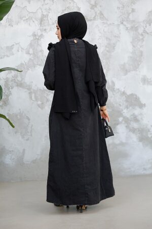 Modest Antrasit Denim Dress 19140ANT - 3