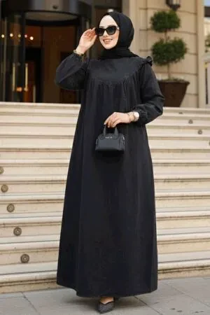Modest Antrasit Denim Dress 19140ANT - 1