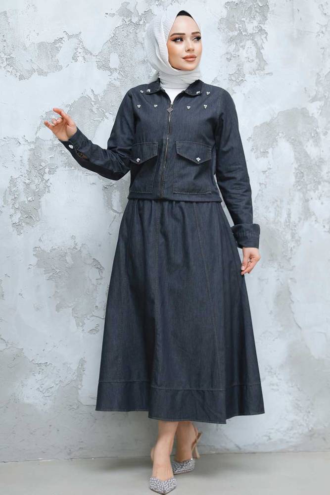 Modest Antrasit Denim Dual Suit 44641ANT - 1