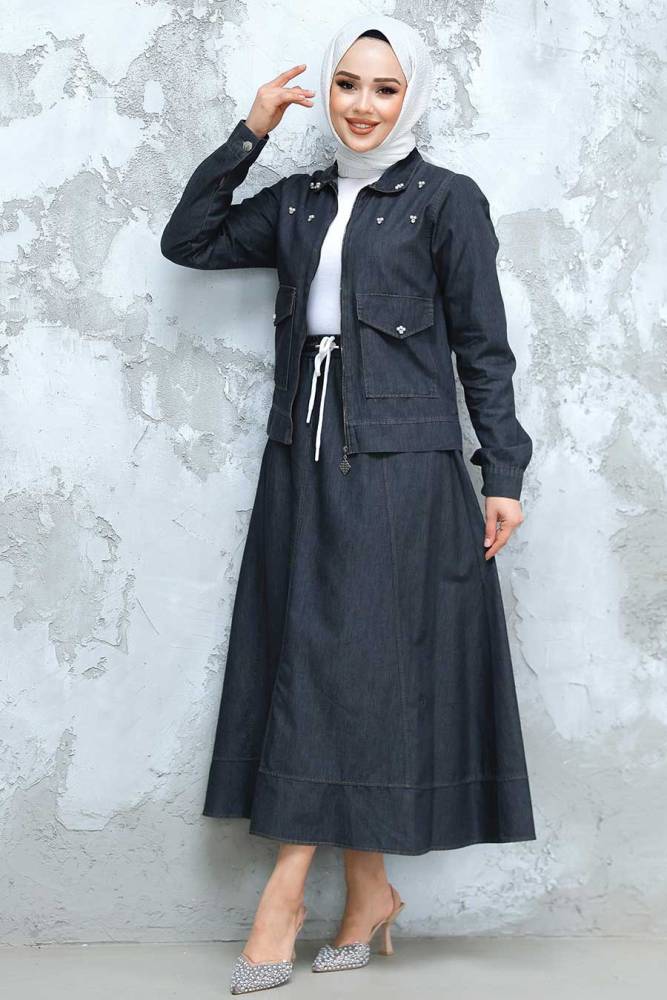 Modest Antrasit Denim Dual Suit 44641ANT - 2