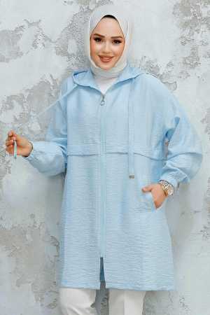 Modest Baby Blue Coat 44721BM - 2