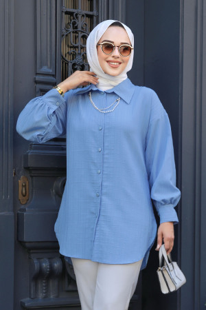 Modest Baby Blue Tunic 11905BM - 1
