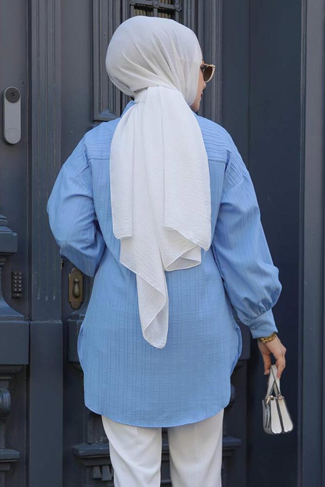 Modest Baby Blue Tunic 11905BM - 4