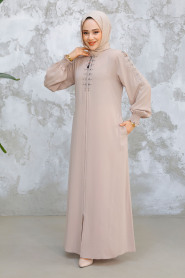Modest Beige Abaya 45274BEJ - 1