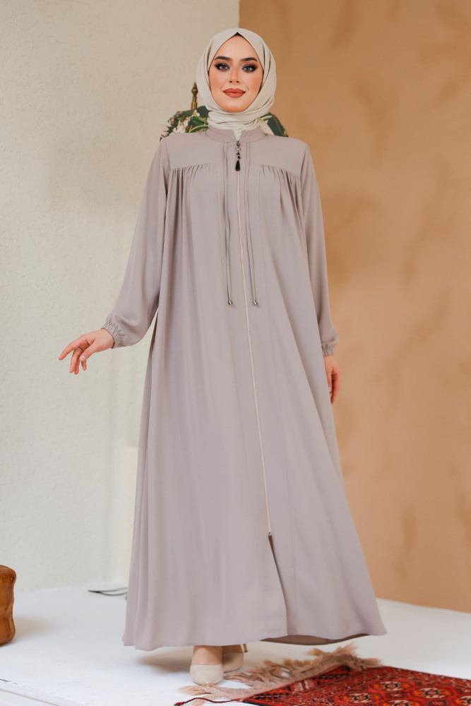 Modest Beige Abaya 45290BEJ - 1