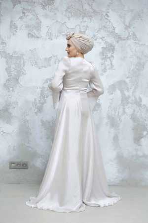 Modest Beige Bridal Dress 4934BEJ - 3