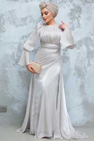 Modest Beige Bridesmaid Dress 4986BEJ - 2