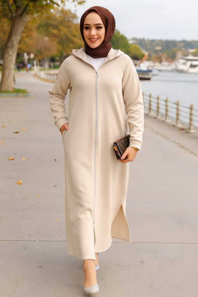 Modest Beige Coat 72231BEJ - 1