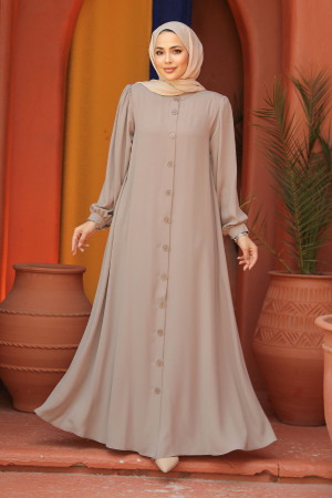 Modest Beige Dubai Abaya 45283BEJ - 2