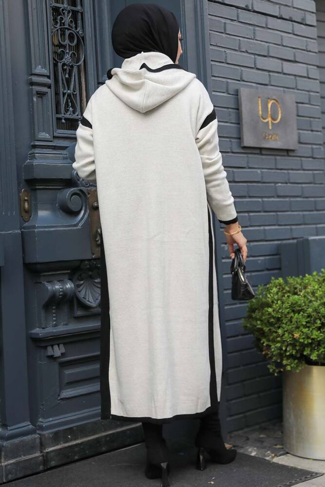 Modest Beige Knitwear Cardigan 50009BEJ - 4
