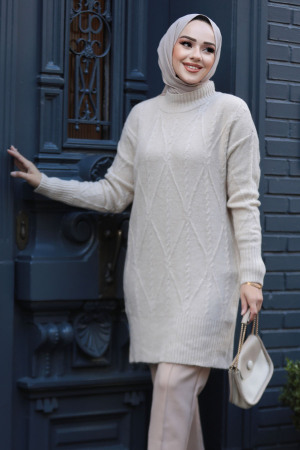Modest Beige Knitwear Jumper 20061BEJ - 2