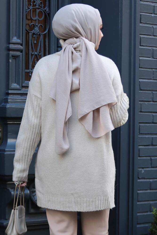 Modest Beige Knitwear Top 20441BEJ - 4
