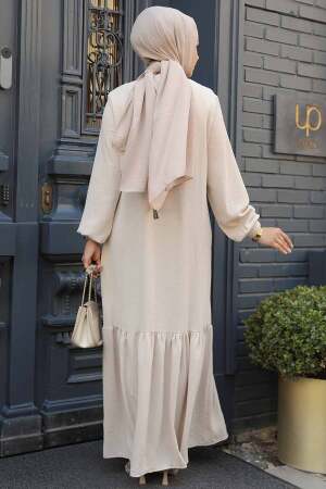 Modest Beige Maxi Dress 41121BEJ - 2