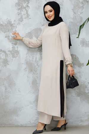 Modest Beige Pink Dual Suit 65877BEJ - 3