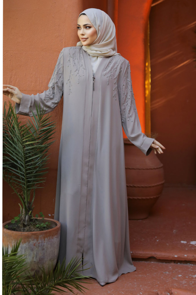 Modest Beige Plus Size Abaya 29110BEJ - 2
