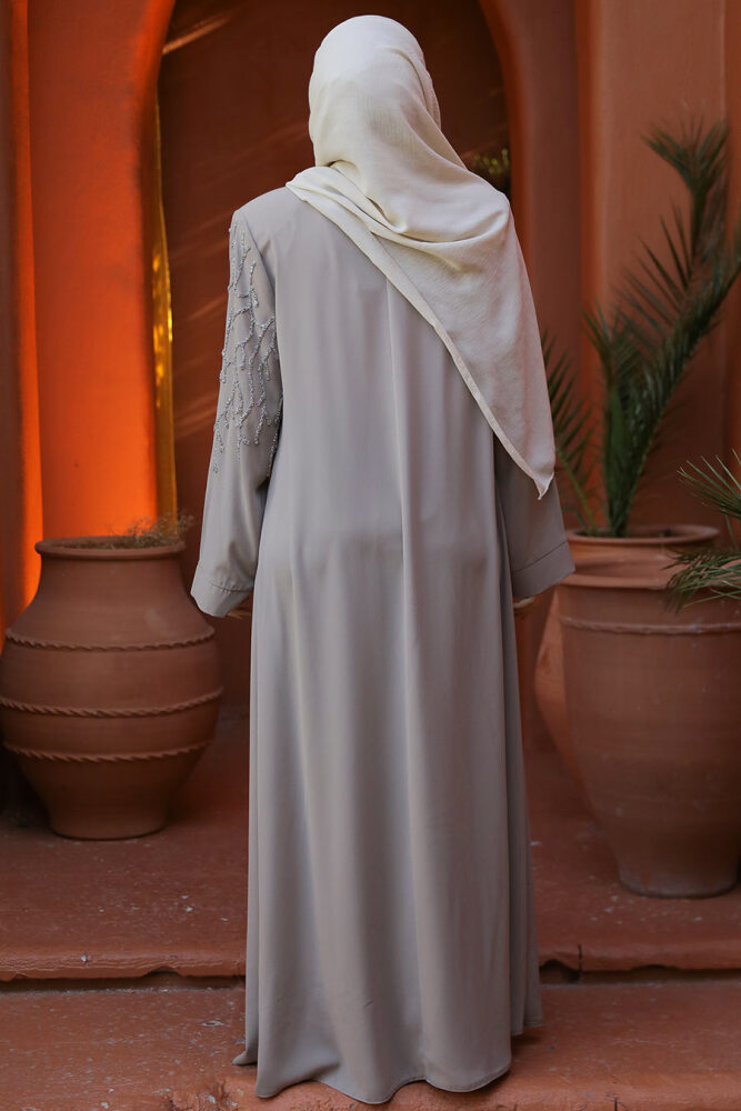 Modest Beige Plus Size Abaya 29110BEJ - 3