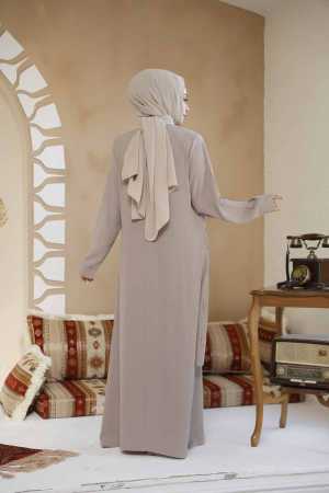 Modest Beige Plus Size Abaya 29119BEJ - 3