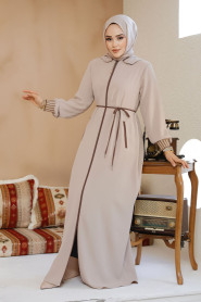 Modest Beige Plus Size Abaya 81151BEJ - 1
